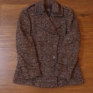 Lined wool/mohair twill blazer pea coat